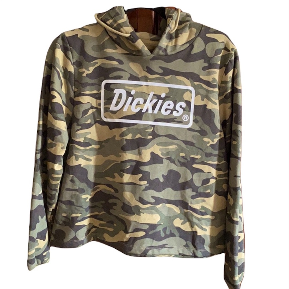 Dickies Juniors sweatshirt pull on with hood camo print NEW Large
